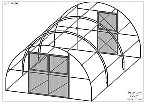 Аркова "Екотоп 4х8" під полікарбонат 4 мм (оцинкована труба 30х30 мм)