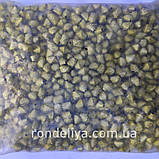 Намистина з глітером "Нерівний конус" зелене золото, фото 2