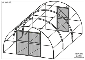 Аркова "Екотоп 4х6" преміум під полікарбонат 4 мм (оцинкована труба 30х30 мм)