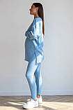 Блакитний костюм для вагітних з кофтою oversize крою та звуженими лосинами з м'якого трикотажу, 5473151-4-Г, фото 5
