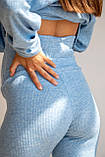 Блакитний костюм для вагітних з кофтою oversize крою та звуженими лосинами з м'якого трикотажу, 5473151-4-Г, фото 4