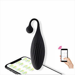 Смарт-віброяйце аккумуляторне з додатком Wo-sex BQ889APP, 9 режимів. Чорне