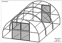 Арочная "Эко топ 4х6" под поликарбонат 8 мм (оцинкованная труба 30х30 мм)
