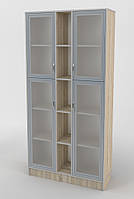 Современный шкаф-стеллаж двухстворчатый закрытый ШС-104 со стеклянными дверцами Тиса Мебель, под заказ