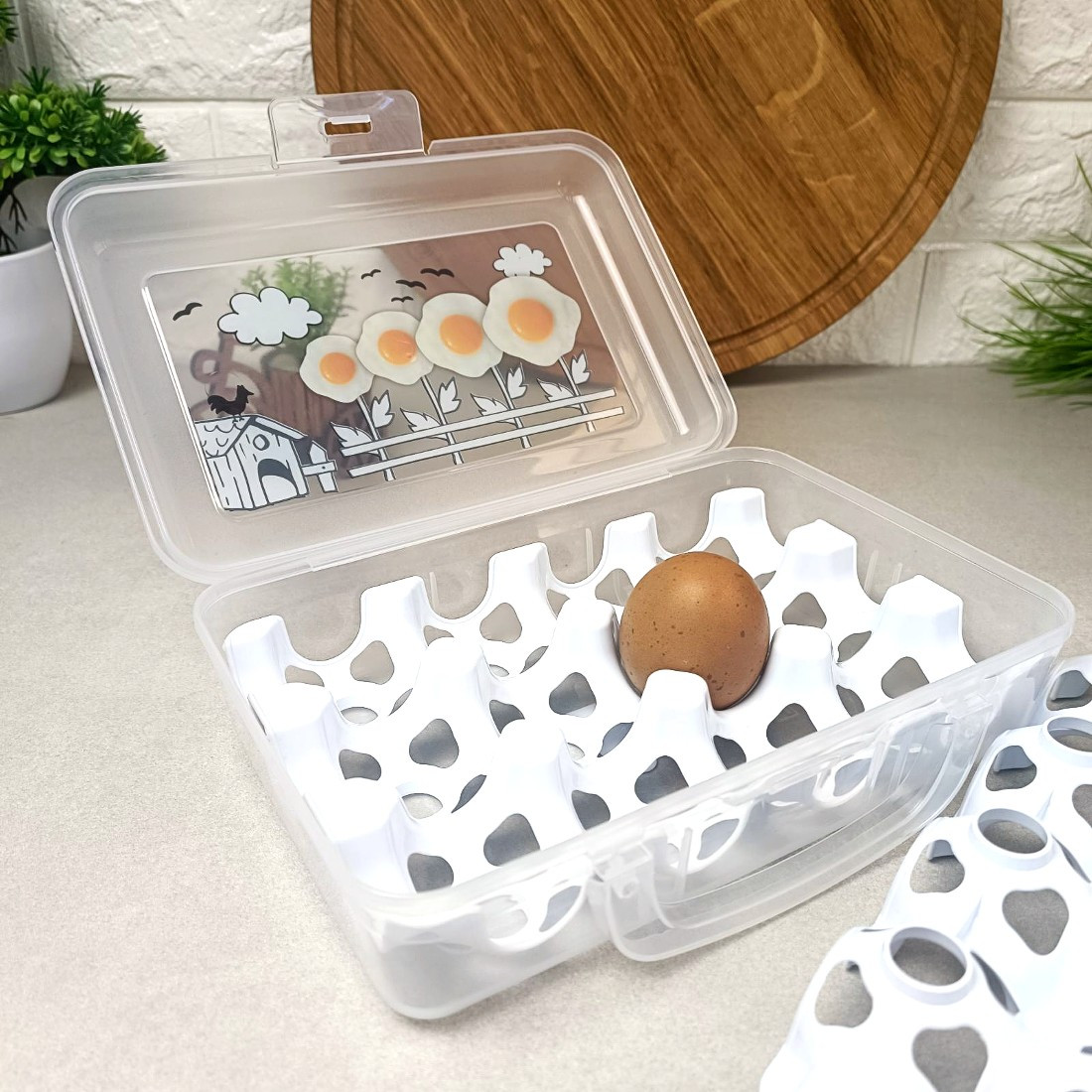 Контейнер для зберігання та транспортування на 12 яєць, фото 1