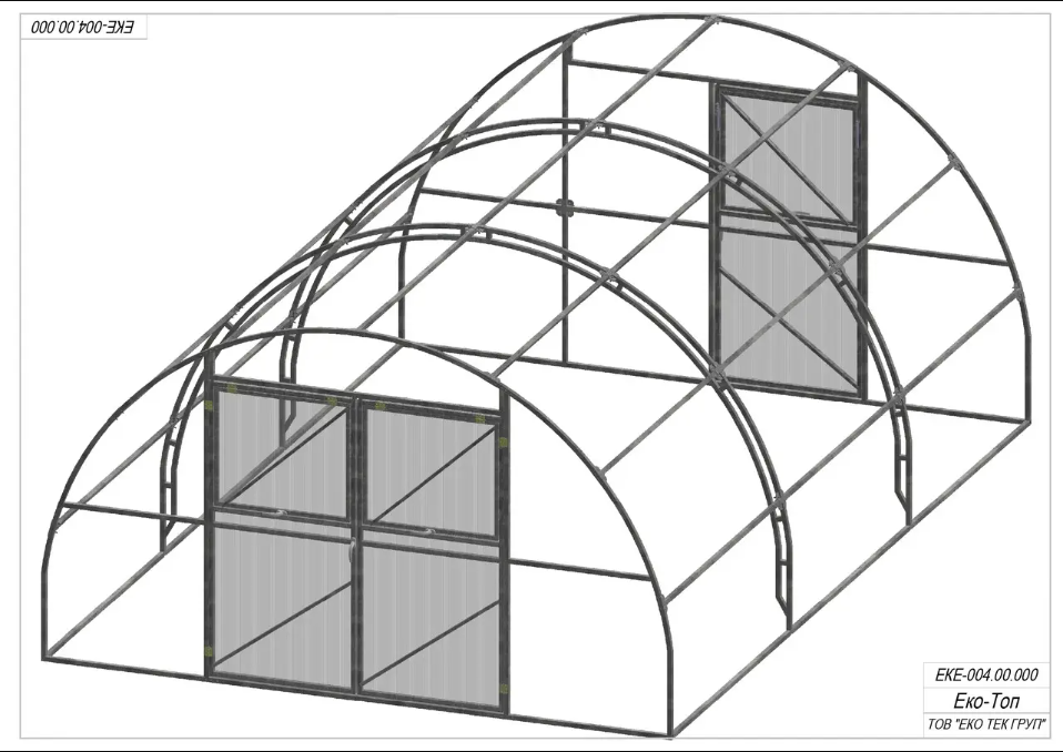 Арочная "Эко топ 4х8" под поликарбонат 8 мм (оцинкованная труба 30х30 мм) - фото 1 - id-p283807801