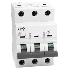 Автоматичний вимк. VIKO 3P, 20A, 4,5kA (4VTB-3C20)