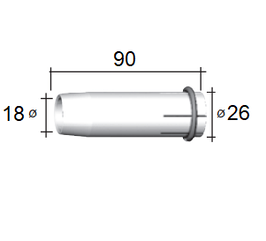 145.0079 Газове сопло 18/26/90