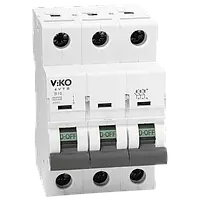 Автоматический выкл. VIKO 3P, 63A, 4,5kA (4VTB-3C63)