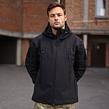 Військова тактична куртка Soft Shell Grifon чорна, фото 7