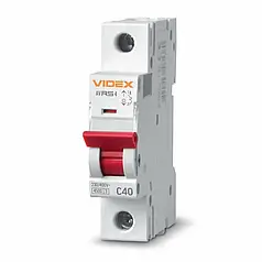 Автоматичний вимикач Videx RESIST RS4 1п 40А З 4,5 кА VF-RS4-AV1C40