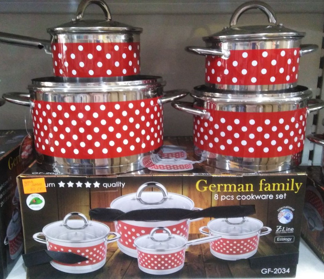 Набір каструль для кухні German Family GF-2034 (8 предметів)
