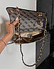 Модна жіноча сумочка Guess monogram 23х15см сірого кольору (якісна копія бренду Гесс, Туреччина), фото 5