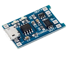 Модуль заряду Micro USB LI-ION із захистом TP4056 BMS 1s