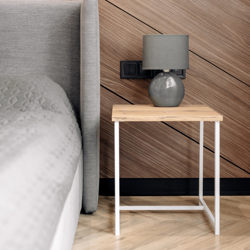 Журнальний столик Квадро S білий – дуб, фото 1