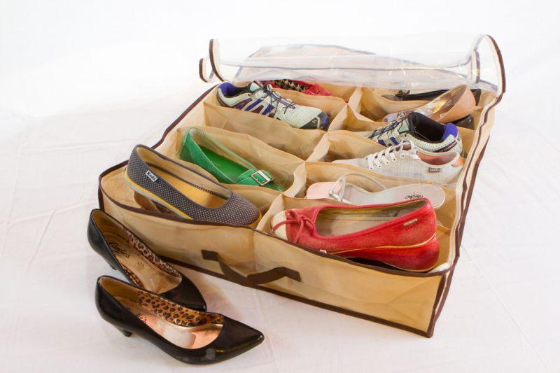 Органайзер для зберігання взуття Shoes Under на 12 пар із прозорою кришкою на замку - фото 6 - id-p1672896174