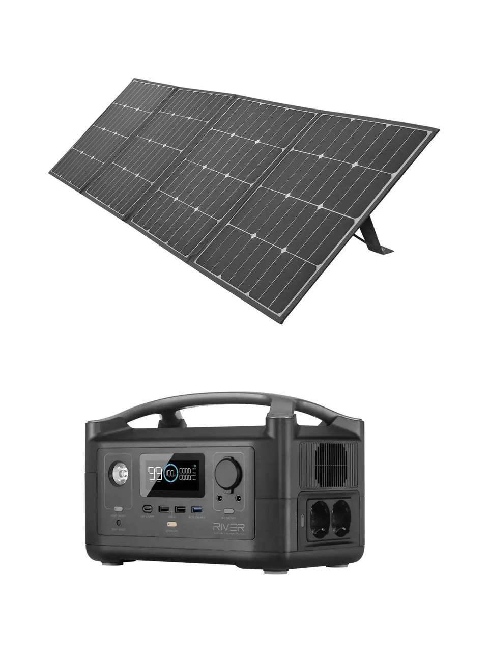 Купить Зарядная станция EcoFlow RIVER + 170W Solar Panel. Портативная ...