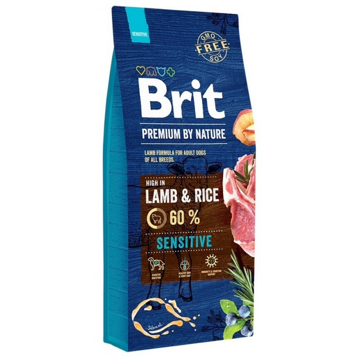 Brit (Бріт) Premium Sensitive Lamb & Rice сухий корм з ягням і рисом для собак усіх порід, 15 кг