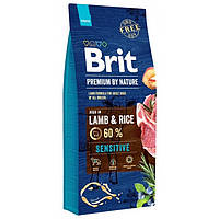 Brit (Бріт) Premium Sensitive Lamb & Rice сухий корм з ягням і рисом для собак усіх порід, 15 кг