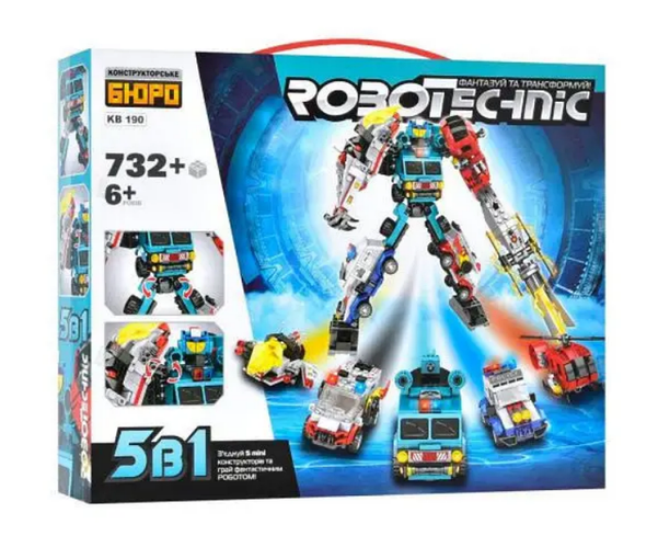 Купить Конструктор робот трансформер 5 в 1, конструктор робот, КВ 190 ...