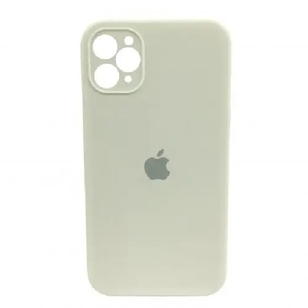 Силіконовий чохол з квадратними бортиками для iPhone 11 Pro Max White