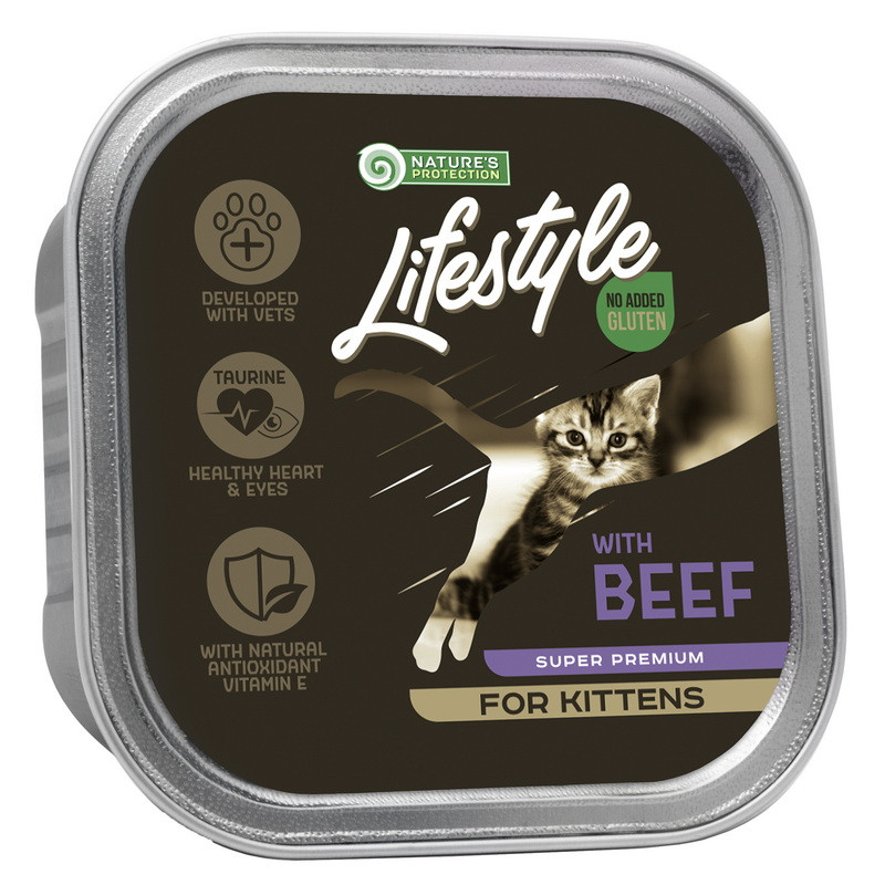 Вологий корм для кошенят з яловичиною Nature's Protection Lifestyle Kitten with Beef, 85 г