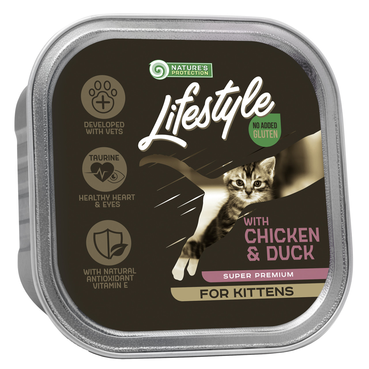 Вологий корм для кошенят з куркою та качкою Nature's Protection Lifestyle Kitten with chicken and duck, 85 г