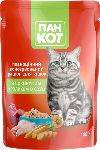 Пан Кіт з соковитим кроликом в соусі (100гр.х24шт)2,4 кг