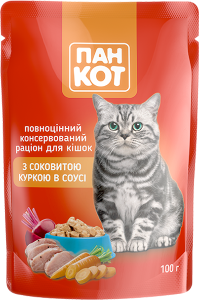 Пан Кіт з соковитою куркою в соусі (100гр.х24шт) 2,4 кг