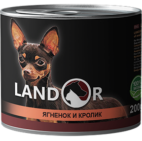 Landor SMALL BREED LAMB & RABBIT Вологий корм для дорослих собак дрібних порід з ягням і кроликом 200гр.