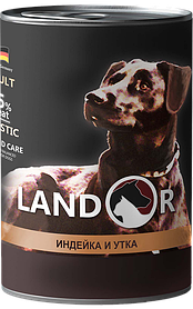 Landor ADULT ALL BREED TURKEY & DUCK Вологий корм для дорослих собак з індичкою і качкою 400гр.