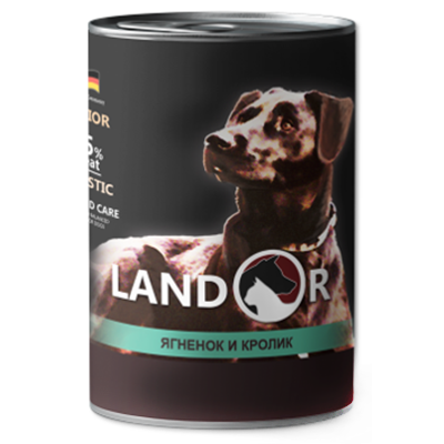 Landor SENIOR&ADULT LAMB&RABBIT Вологий корм для літніх собак ягня з кроликом 400 г.