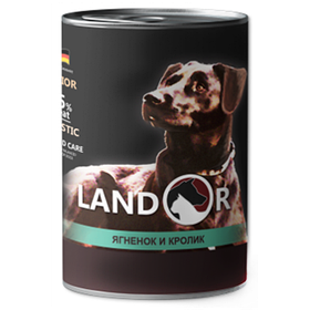 Landor SENIOR & ADULT LAMB & RABBIT Вологий корм для літніх собак ягня з кроликом 400гр.