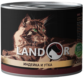 Landor KITTEN TURKEY & DUCK Вологий корм для кошенят з індичкою і качкою 200гр.