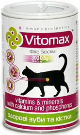 Vitomax Вітамінний комплекс для зубів і кісток котів з кальцієм і фосфором 300таб(150г)