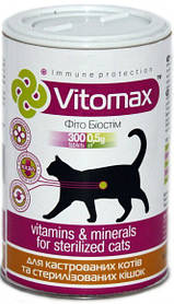Vitomax Вітаміни для кастрованих котів і стерилізованих кішок 300таб(150г)