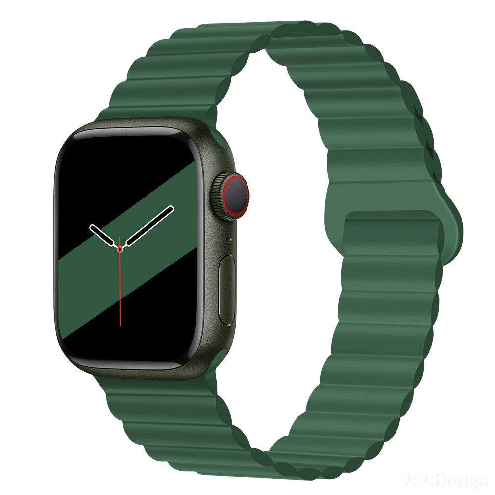 Силіконовий магнітний ремінець для Apple Watch 41 / 40 / 38 mm зелений