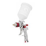 Пневматичний фарборозпилювач HVLP з трьома наборами форсунок - 1,3 мм, 1,4 мм, 1,7 мм, пластиковий бачок, 3бар, фото 2