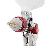 Пневматичний фарборозпилювач HVLP з трьома наборами форсунок - 1,3 мм, 1,4 мм, 1,7 мм, пластиковий бачок, 3бар, фото 3