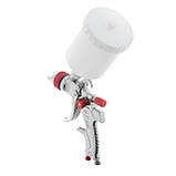 Пневматичний фарборозпилювач HVLP з трьома наборами форсунок - 1,3 мм, 1,4 мм, 1,7 мм, пластиковий бачок, 3бар, фото 5