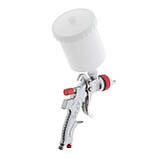 Пневматичний фарборозпилювач HVLP з трьома наборами форсунок - 1,3 мм, 1,4 мм, 1,7 мм, пластиковий бачок, 3бар, фото 6