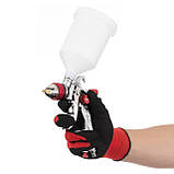 Пневматичний фарборозпилювач HVLP з трьома наборами форсунок - 1,3 мм, 1,4 мм, 1,7 мм, пластиковий бачок, 3бар, фото 7