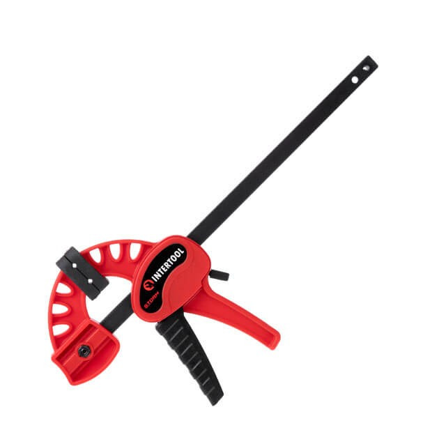 Струбцина автомат 100*30мм, зусилля затиску до 10 кг INTERTOOL HT-6110, фото 1