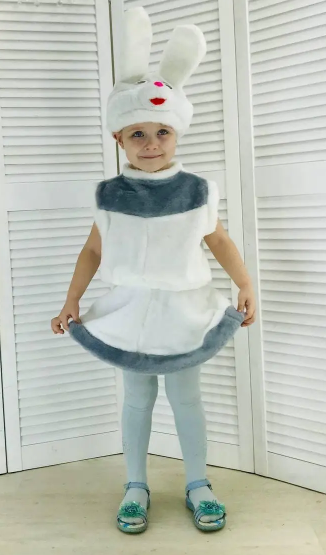 Карнавальний костюм ЗАЙЧИК зайчик для дівчаток 3-6 років, дитячий новорічний костюм зайчика маскарадний