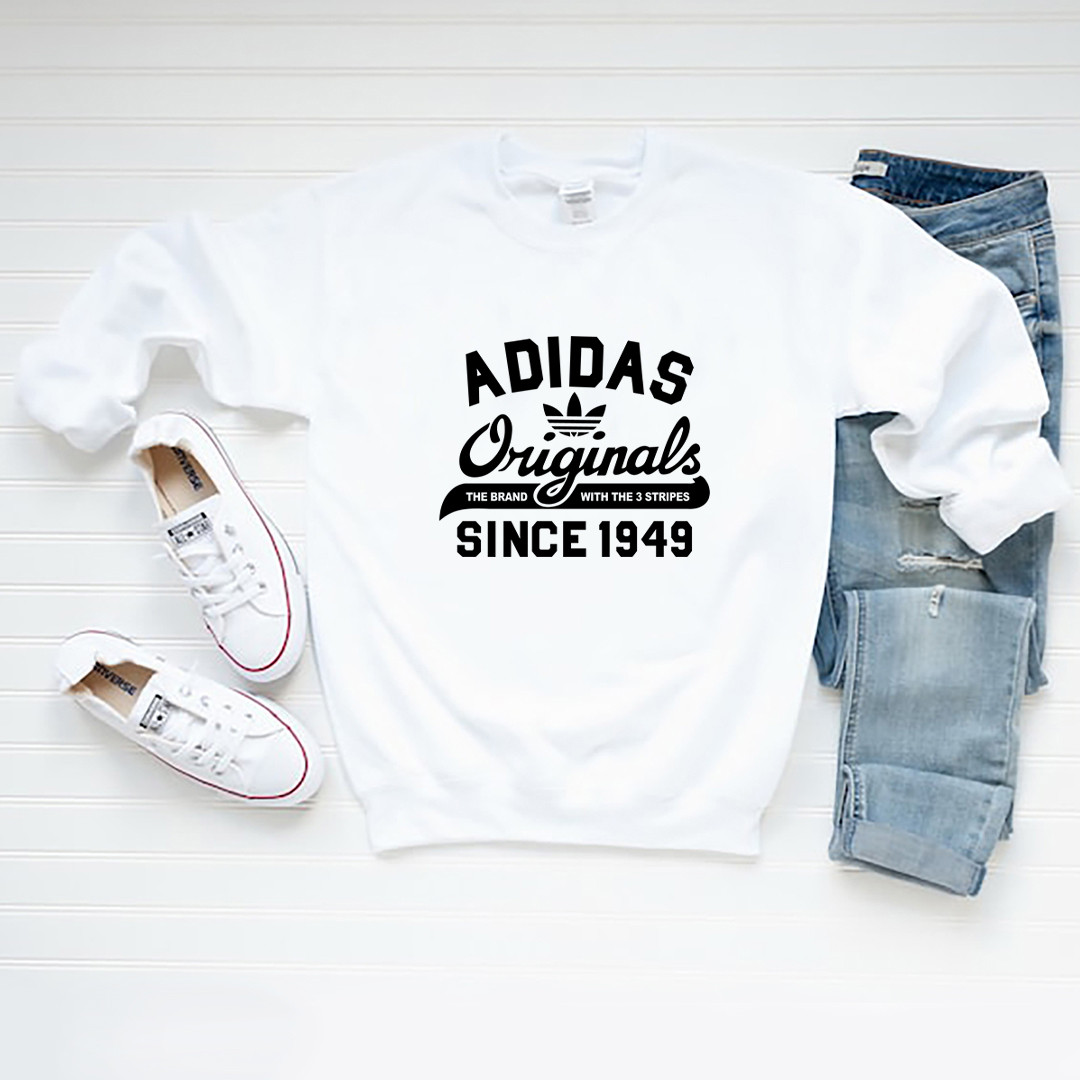 Мужской свитшот лонгслив кофта Adidas Адидас Белый - фото 1 - id-p1672939292