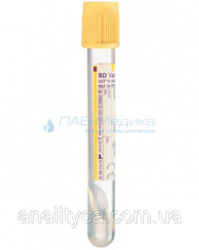 Пробірка з гелем та активатором для забору крові BD Vacutainer, 8,5 мл, 16*100 мл, стерильна