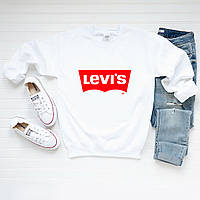 Мужской свитшот лонгслив кофта Levis Левис Белый