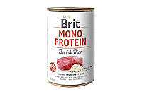 Влажный корм для собак Brit Mono Protein Beef & Rice с говядиной и темным рисом 400г