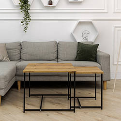 Журнальний столик Квадро набір з 2 шт. чорний дуб