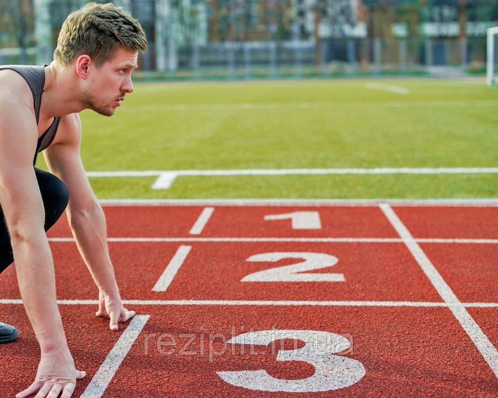 Бюджетне покриття з гумової крихти для бігових доріжок, фото 1